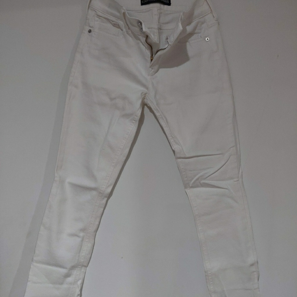 Express White Cropped Legging